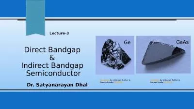 Direct Bandgap  &  Indirect Bandgap