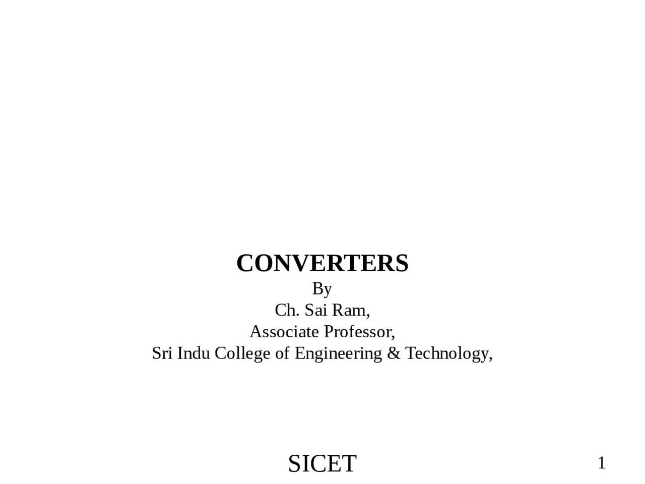 PPT-CONVERTERS By Ch. Sai Ram,