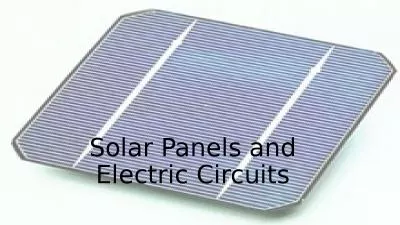 Solar Panels and Electric Circuits