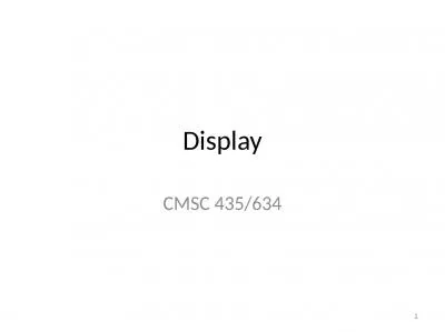 Display CMSC 435/634 1 Light