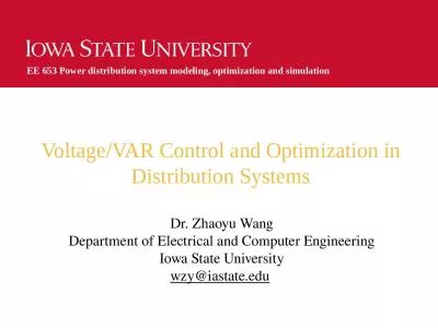 EE 653 Power distribution system modeling, optimization and simulation