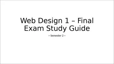 Web Design 1 – Final Exam Study Guide