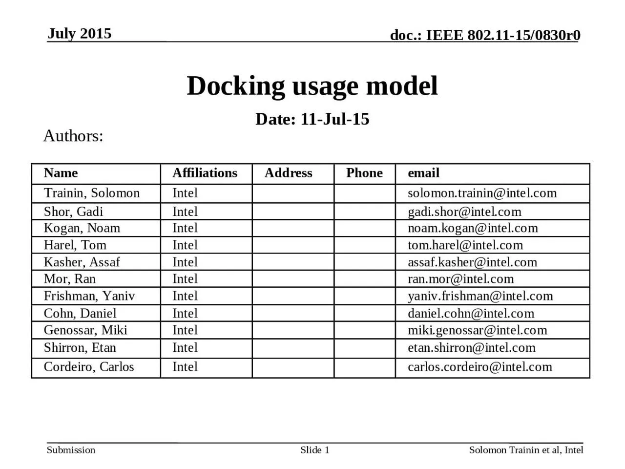 PPT-July 2015 Solomon Trainin et al, Intel