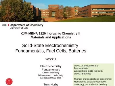 KJM-MENA 3120 Inorganic Chemistry II