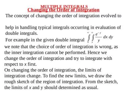 Changing the Order of Integration