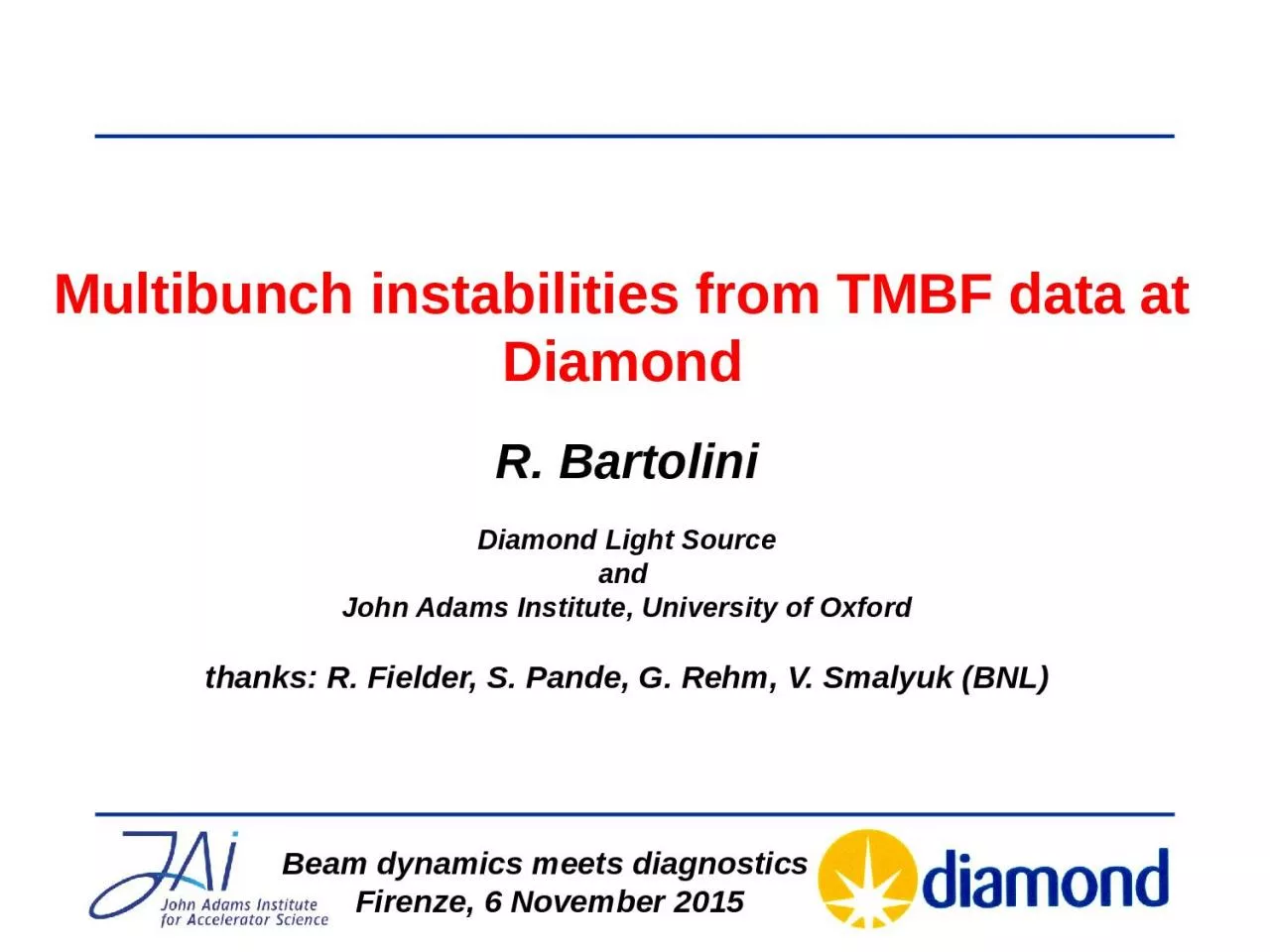 PPT-Multibunch instabilities from TMBF data at Diamond