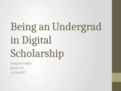 Being an Undergrad in Digital Scholarship