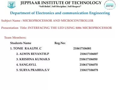 JEPPIAAR INSTITUTE OF TECHNOLOGY