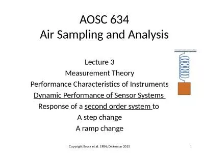 AOSC 634 Air Sampling and Analysis