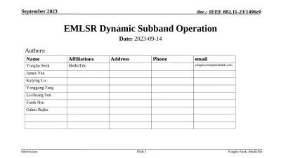 EMLSR Dynamic  Subband  Operation