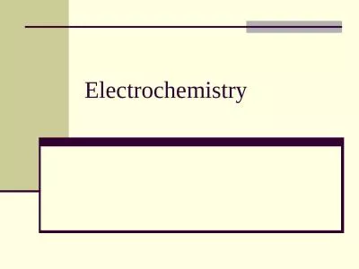 Electrochemistry Electrochemistry