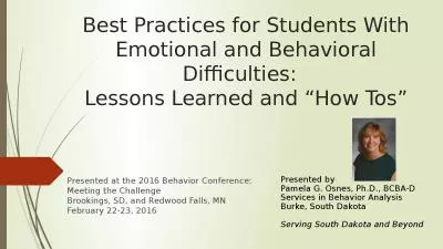 Best Practices for Students With Emotional and Behavioral Difficulties: