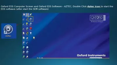 Oxford EDS Computer Screen and Oxford EDS Software – AZTEC, Double Click