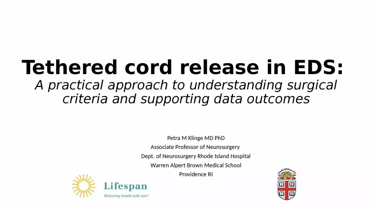 Tethered cord release in EDS: