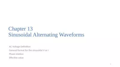 Chapter 13 Sinusoidal Alternating Waveforms