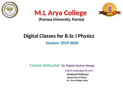 M.L Arya College  (Purnea University, Purnia)