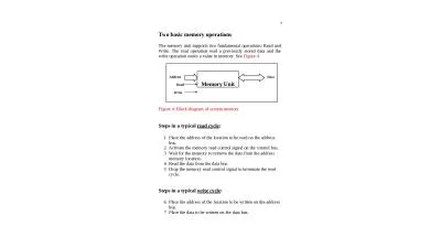 9 Two basic memory   operations