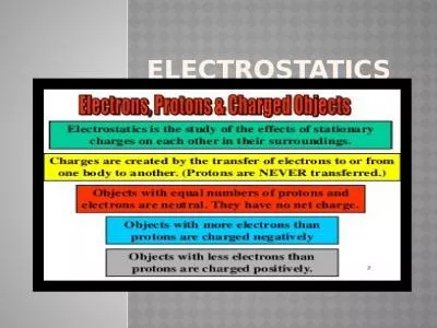 ELECTROSTATICS Properties of electric charges