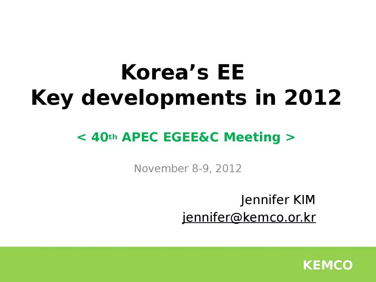 PPT-Korea’s EE Key developments in 2012