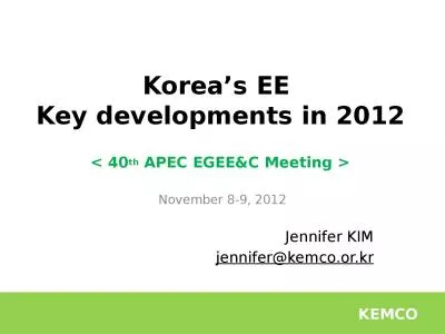 Korea’s EE  Key developments in 2012