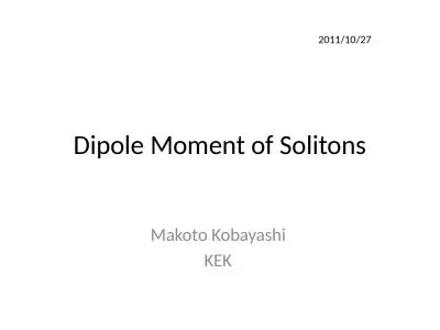 Dipole Moment of  Solitons