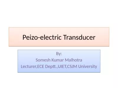 Peizo -electric Transducer