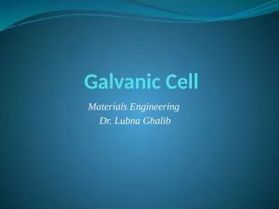 Galvanic Cell  Materials Engineering