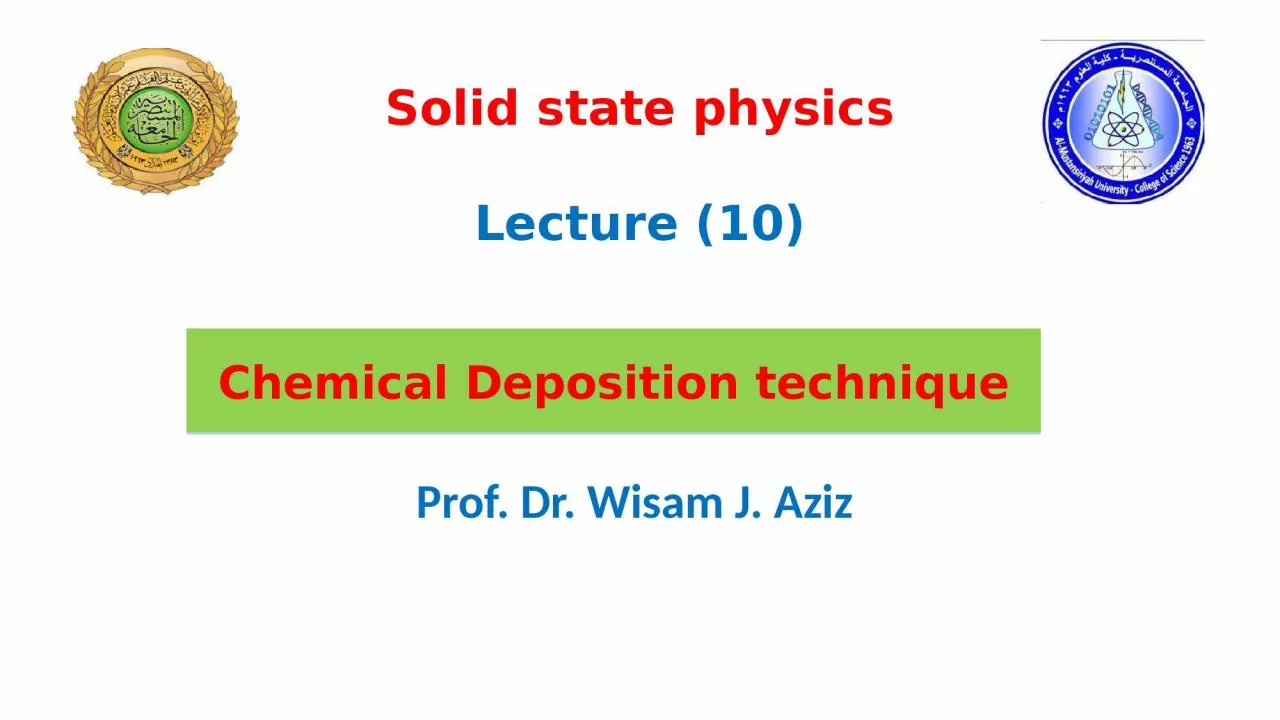 Chemical Deposition  technique