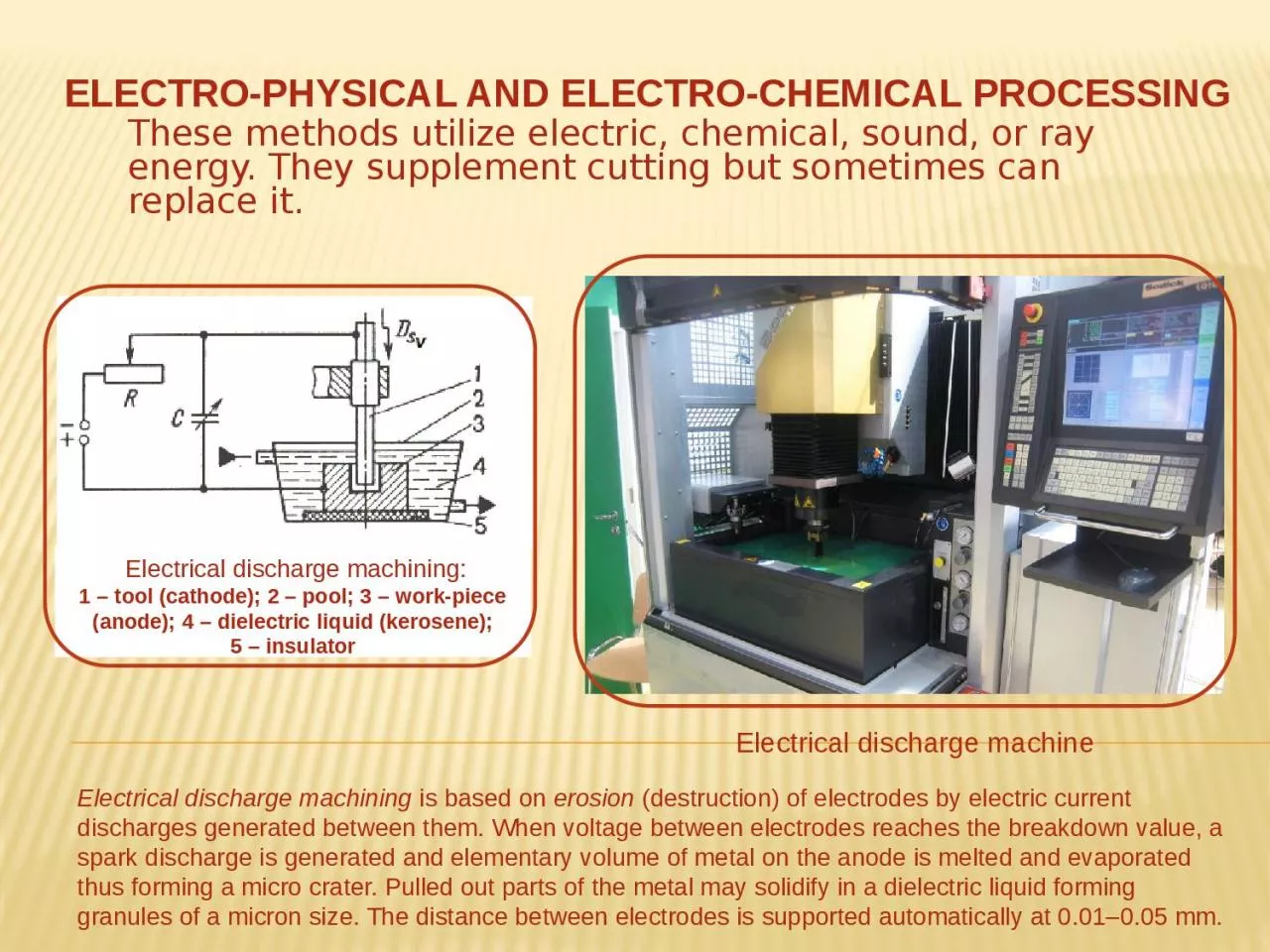 PPT-These methods utilize electric, chemical, sound, or ray energy. They supplement cutting