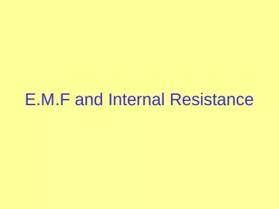 E.M.F and Internal Resistance