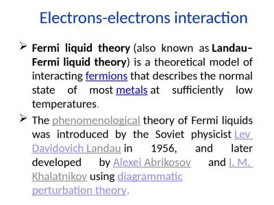 E lectrons-electrons interaction