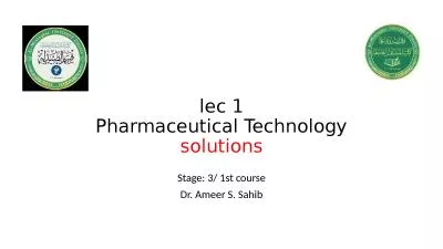 lec  1 Pharmaceutical Technology