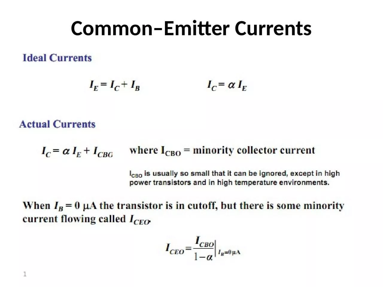 PPT-Common–Emitter Currents