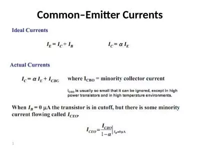 Common–Emitter Currents