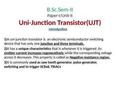 B.Sc.Sem -II Paper-I/Unit-II