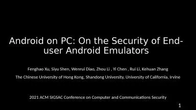 Android on PC: On the Security of End-user Android Emulators