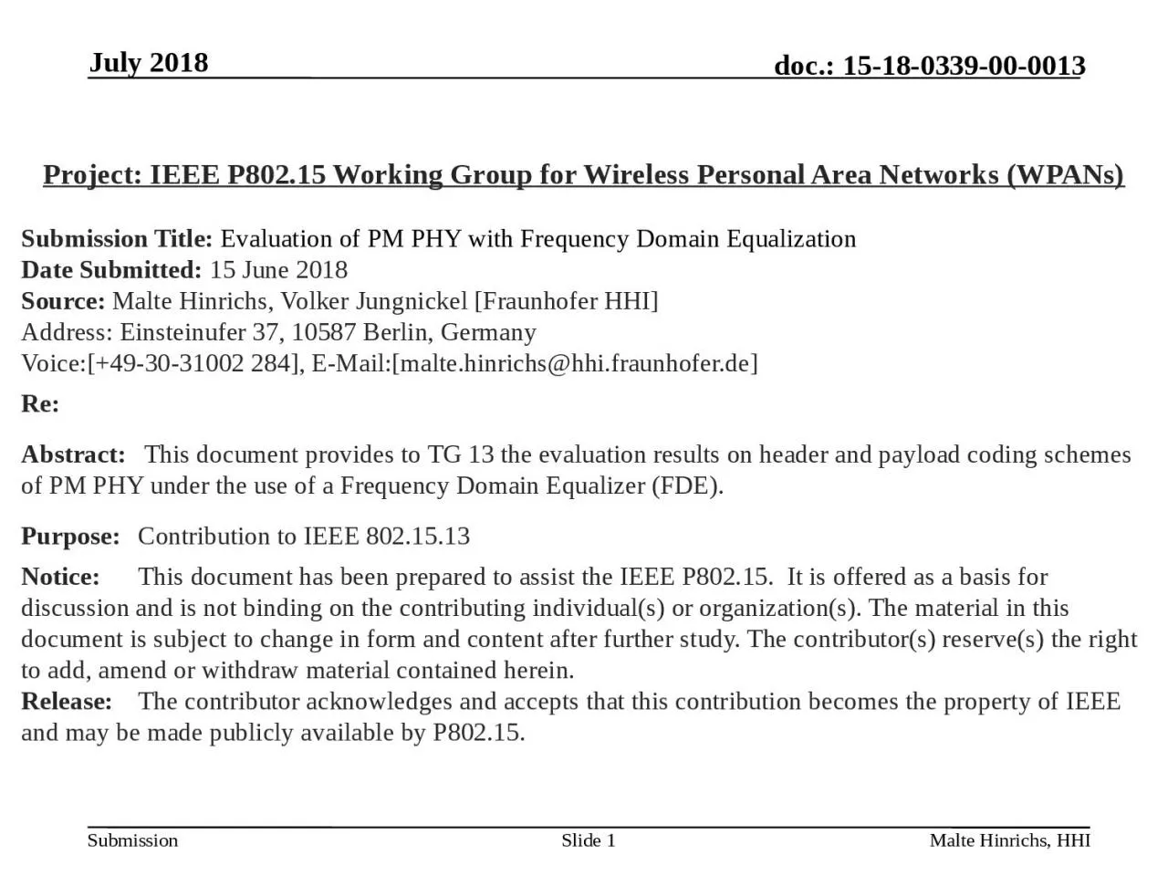 PPT-July 2018 Malte Hinrichs, HHI