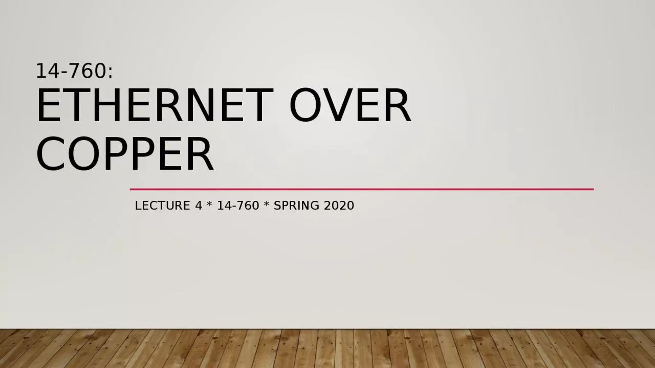 14-760: Ethernet over Copper