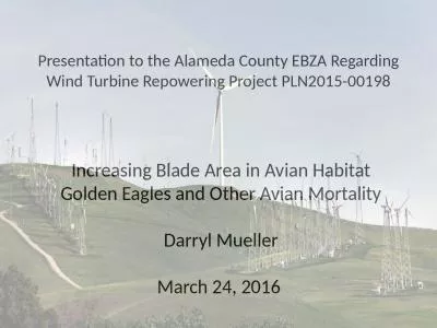 Presentation to the Alameda County EBZA Regarding Wind Turbine Repowering Project PLN2015-00198