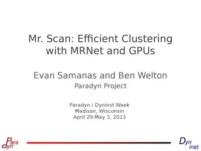 Mr. Scan: Efficient Clustering with