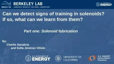 Can we detect signs of training in solenoids?