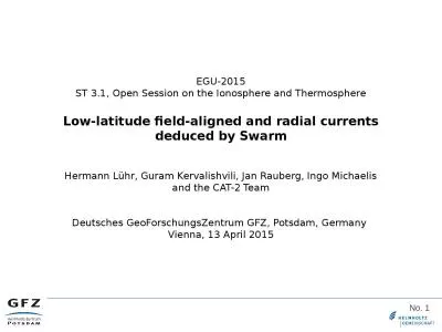 No.  1 EGU-2015 ST 3.1, Open Session on the Ionosphere and Thermosphere