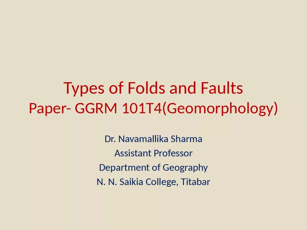 PPT-Types of Folds and Faults