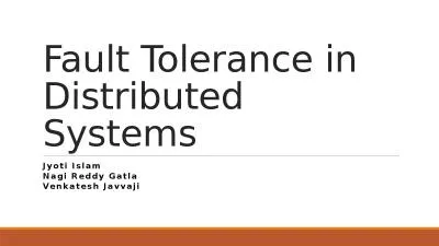 Fault Tolerance in Distributed Systems