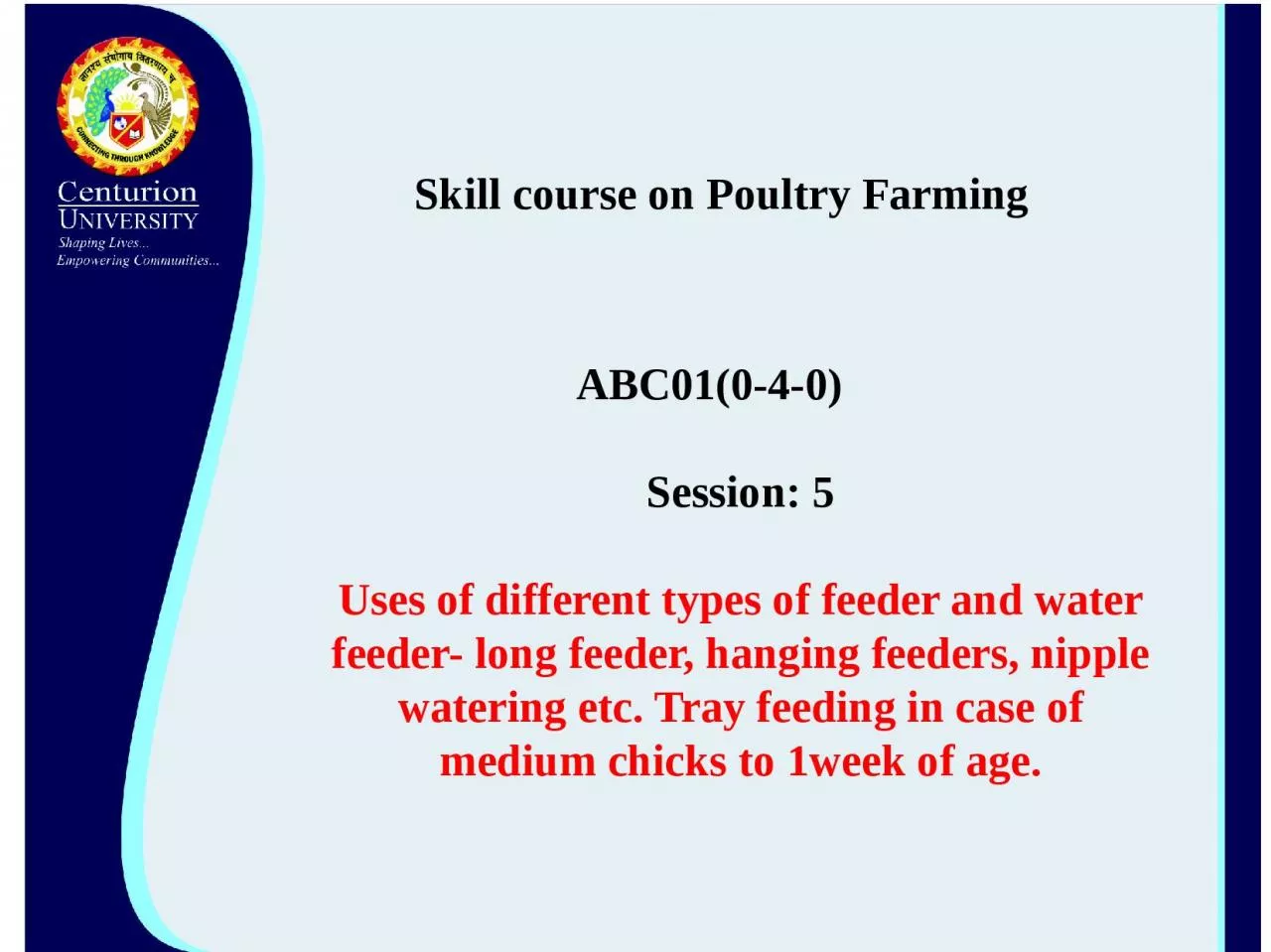 PPT-Skill course on Poultry Farming