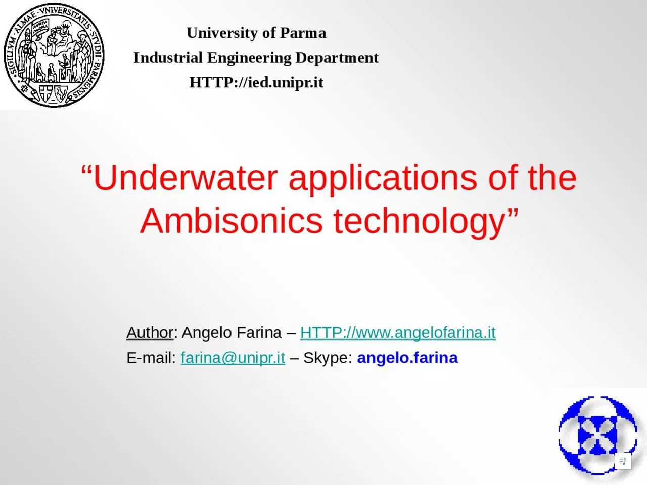 PPT-Author : Angelo Farina –