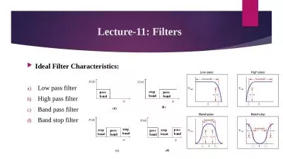 Lecture-11: Filters Ideal Filter Characteristics: