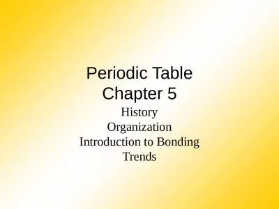 Periodic Table Chapter 5