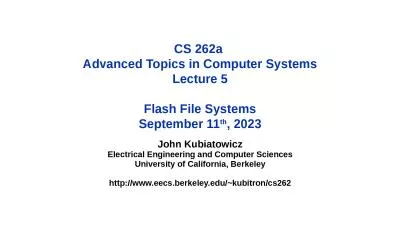 CS  262a  Advanced Topics in Computer Systems