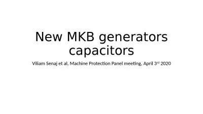 New MKB generators capacitors